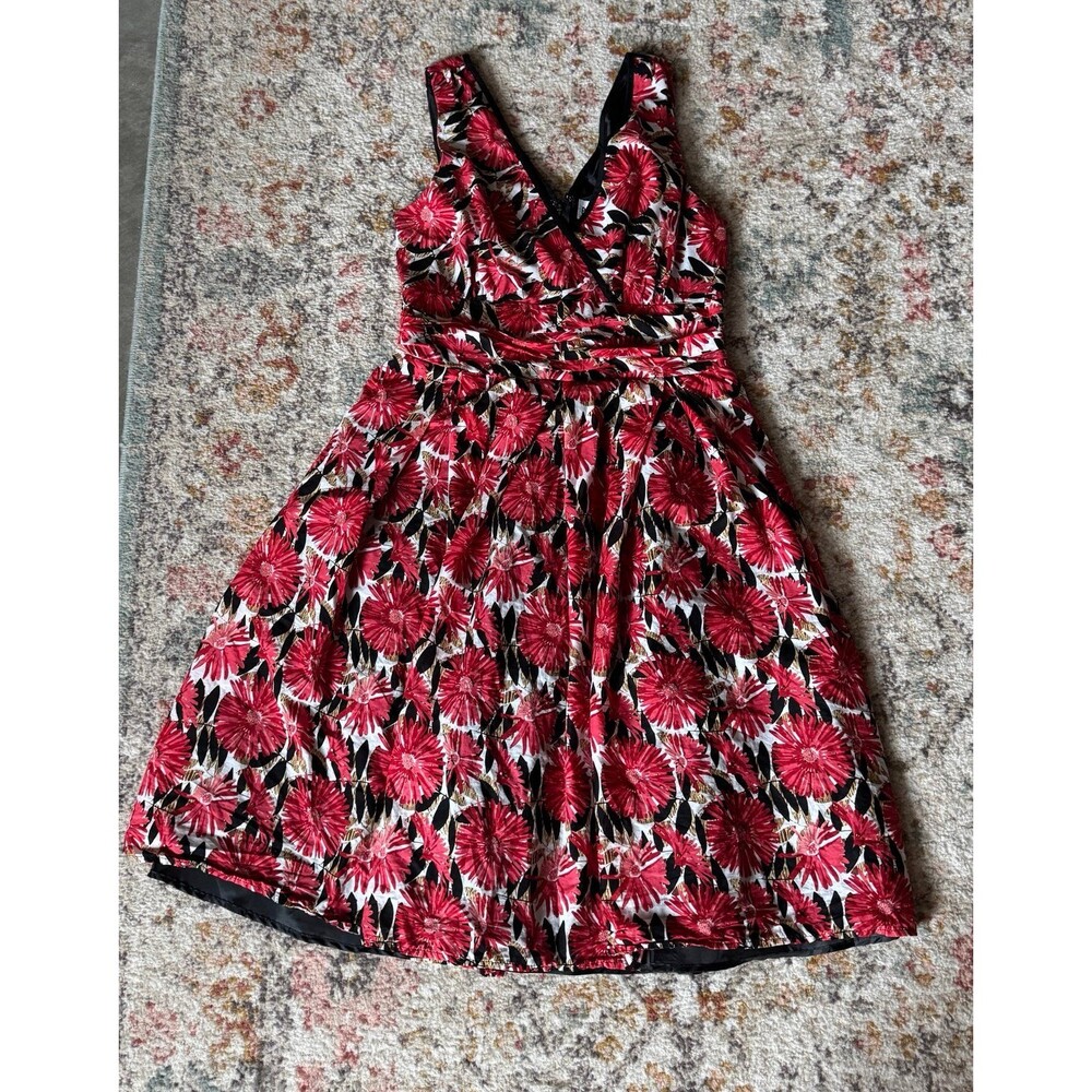 Robbiebee sleeveless v neck sundress floral print